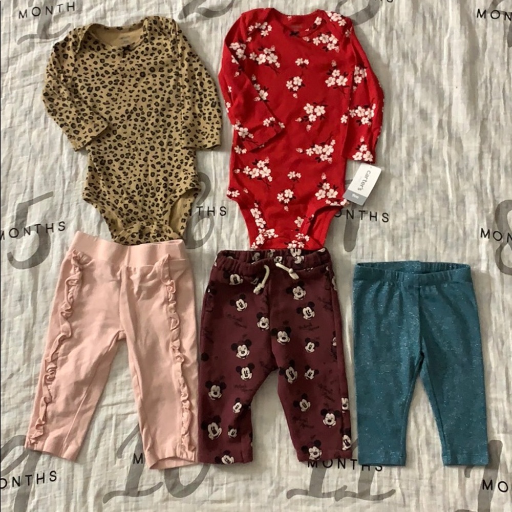 Carters lot  bundle onesies leggings Zara Disney